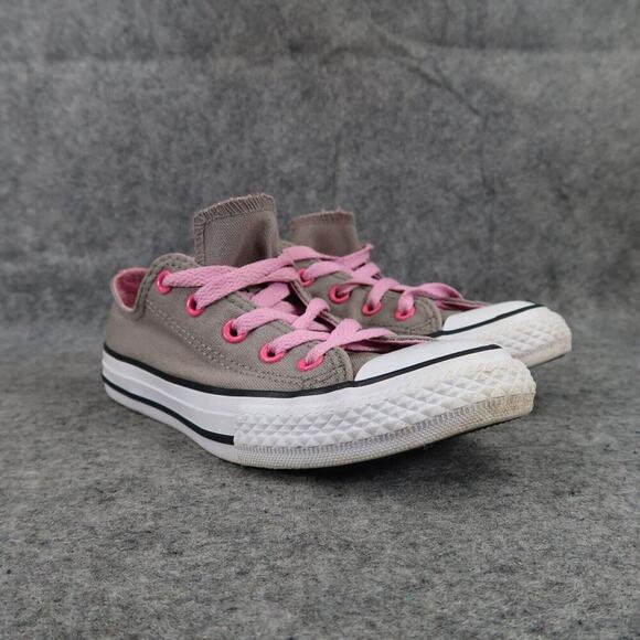 Converse Shoes Kids 1 Sneakers Double Tongue Chuck Taylor All Star Pink Gray Low - Picture 1 of 14
